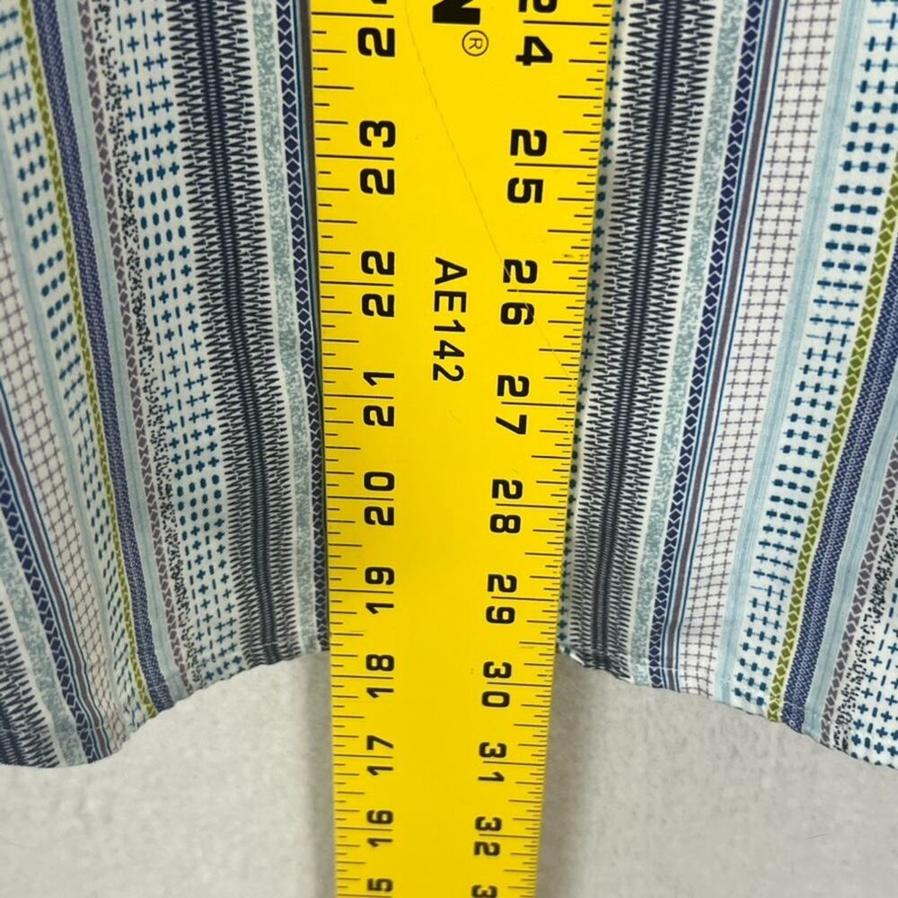 Robert Graham Shirt Men's Size M Blue Geometric Cotton Tailored Fit Flip Cuff - Picture 9 of 13